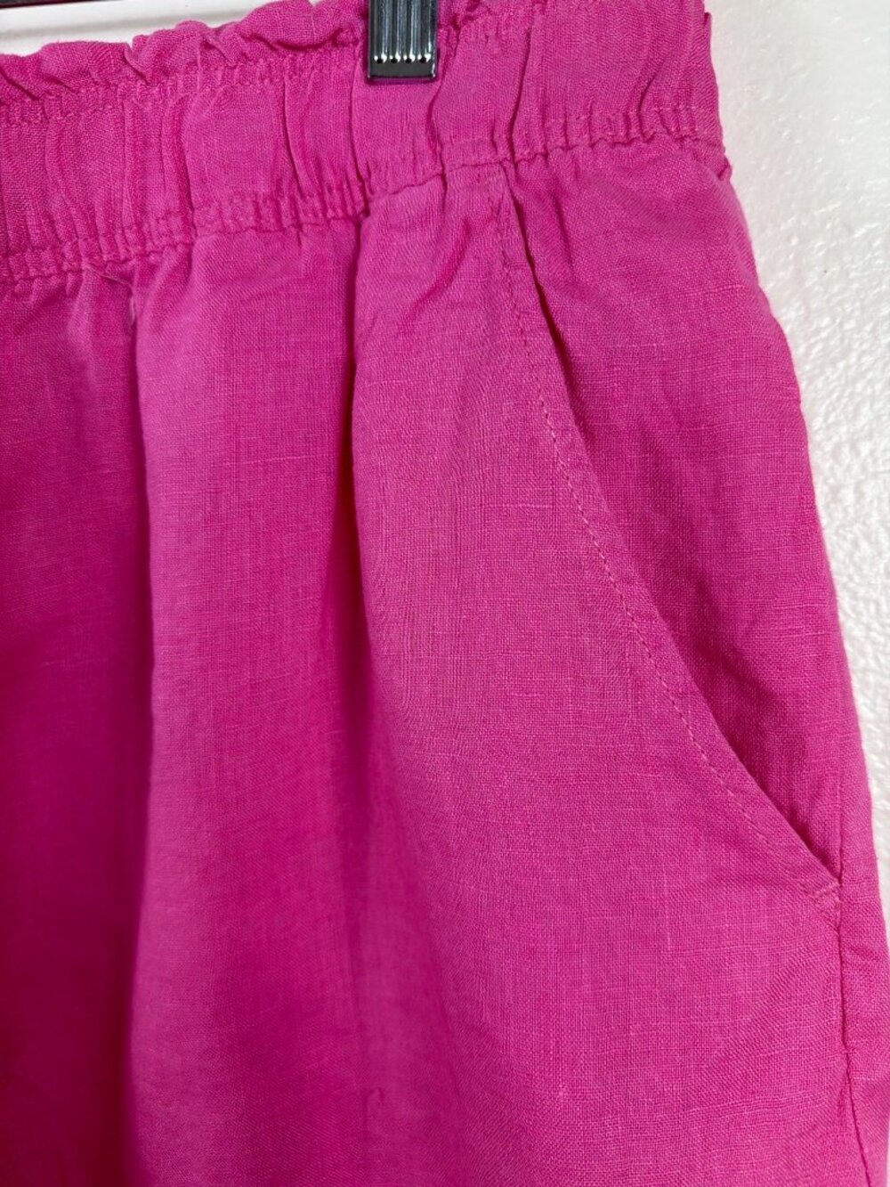 H&M Linen Shorts Pink Elastic Waist High Rise Summer NWOT Size L - Picture 4 of 13